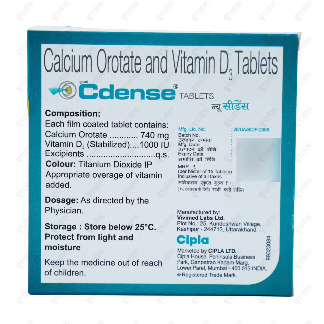Cdense Tablet 15's