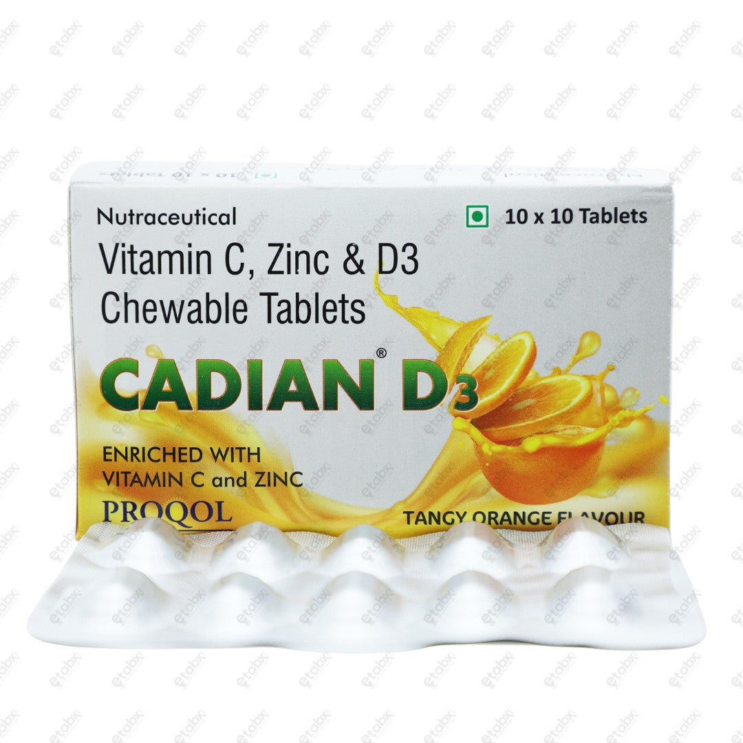 Cadian D3 Chewable Tablet 10's
