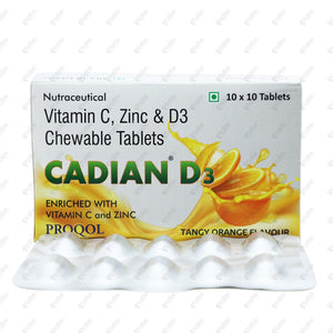 Cadian D3 Chewable Tablet 10's