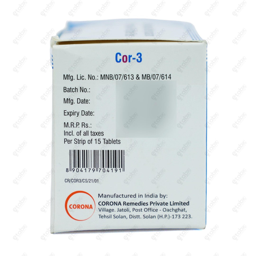 COR 3 Tablet 15'S