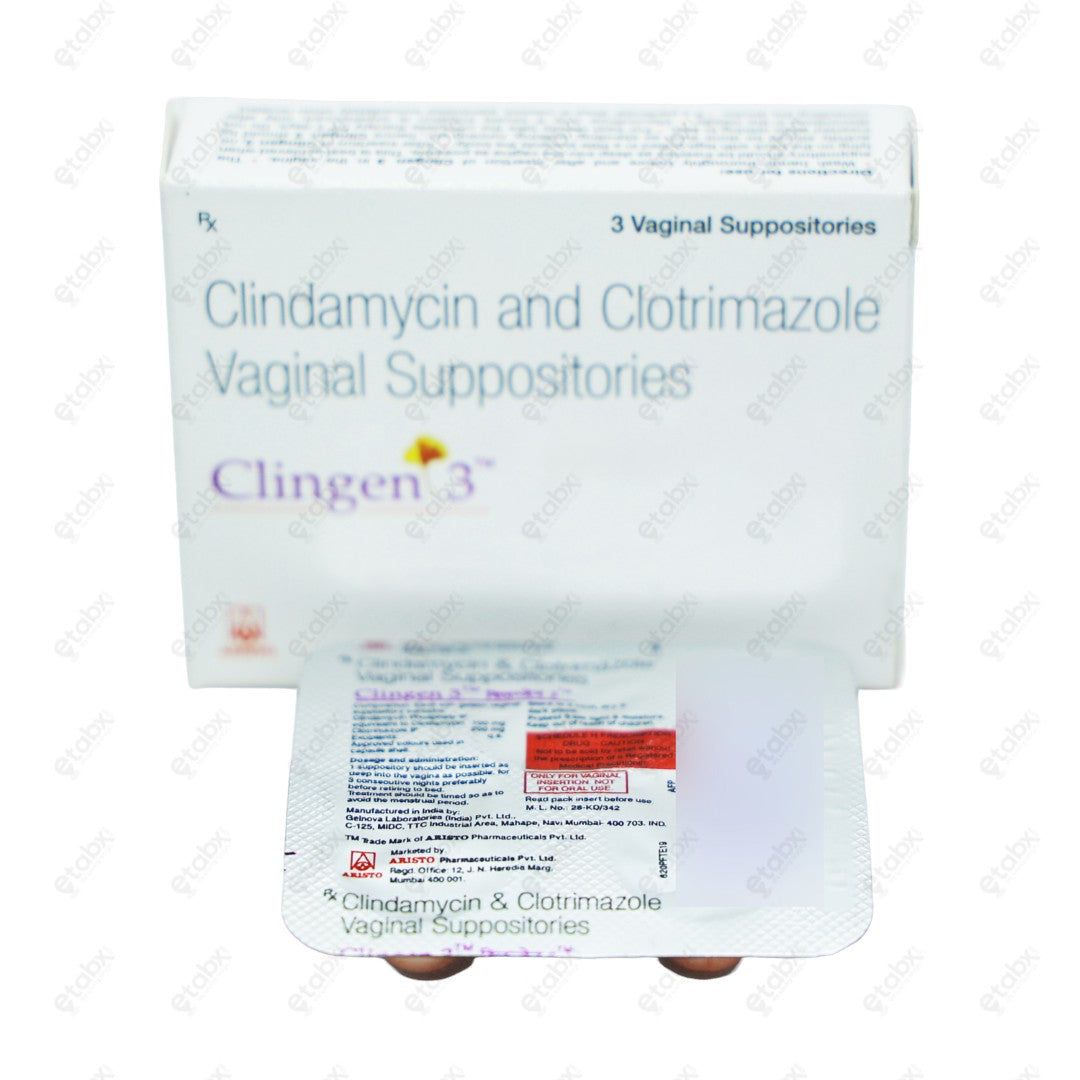 Clingen 3 Vaginal Suppositories 3's