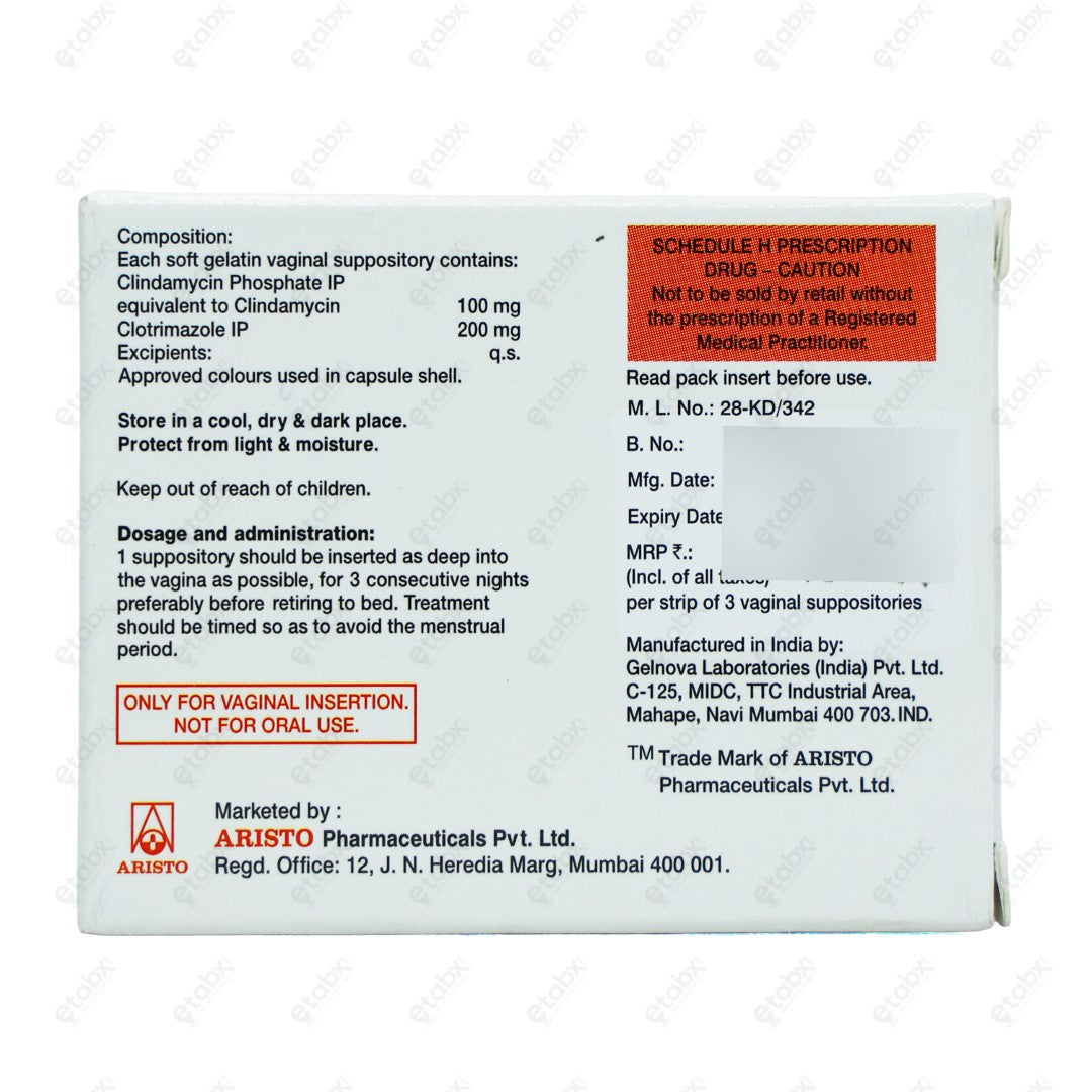Clingen 3 Vaginal Suppositories 3's