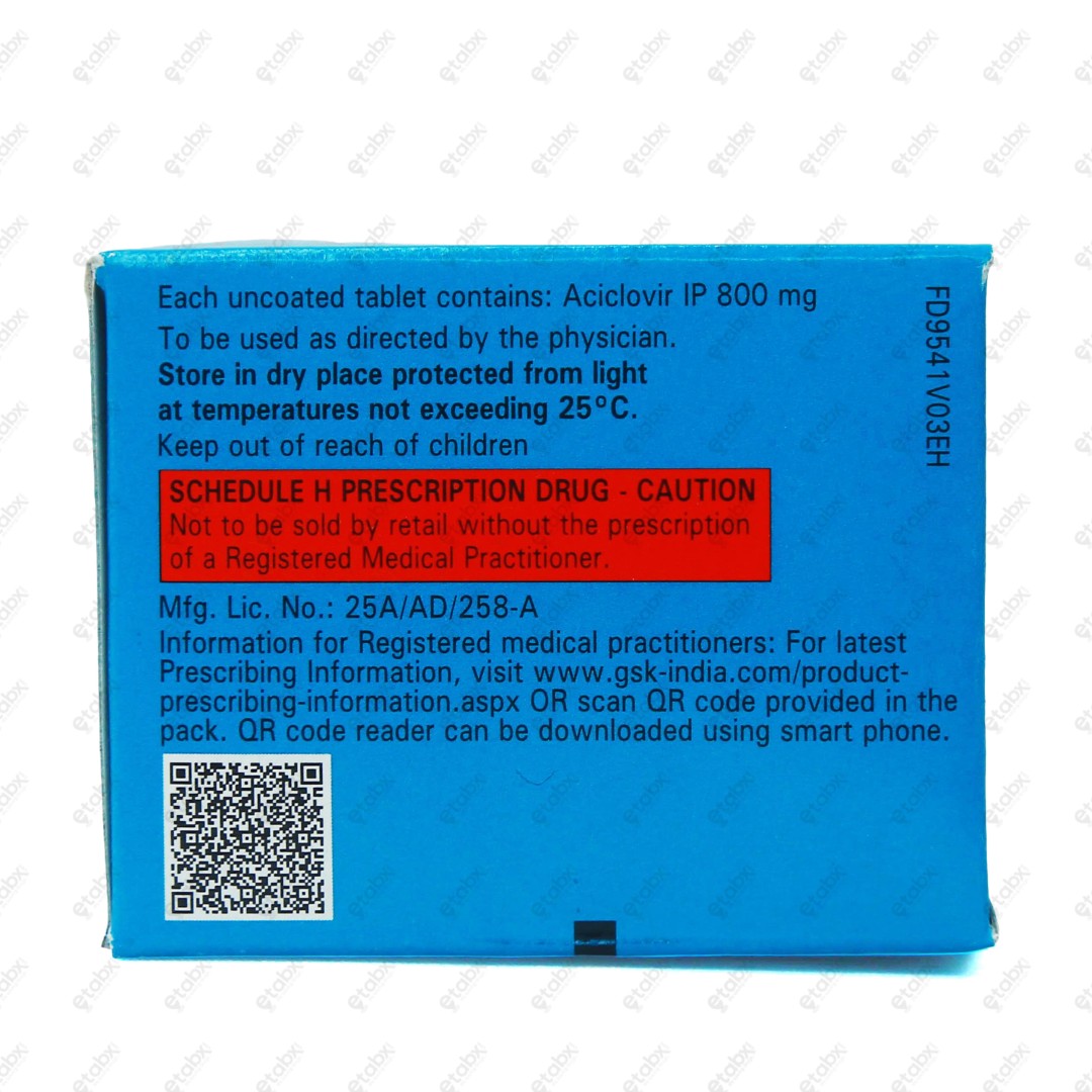Zovirax 800mg Tablet 5's