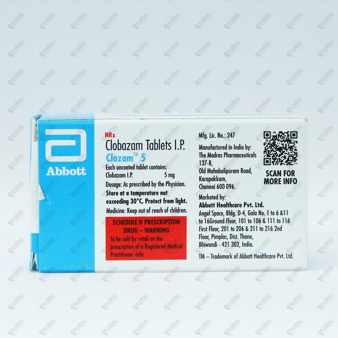 Clozam 5mg Tablet 10's