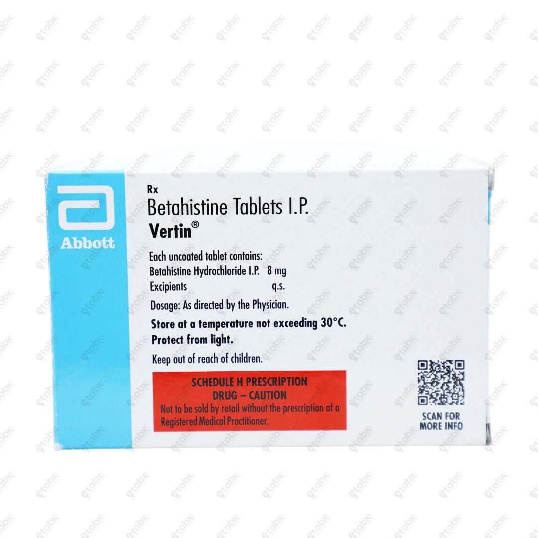 Vertin 8mg Tablet 15's