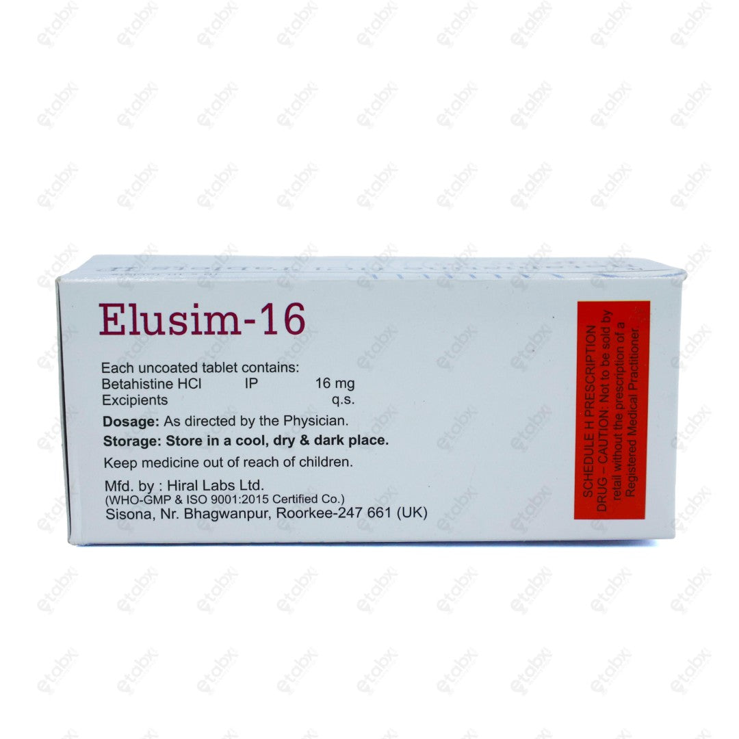 ELUSIM 16mg Tablet 10's