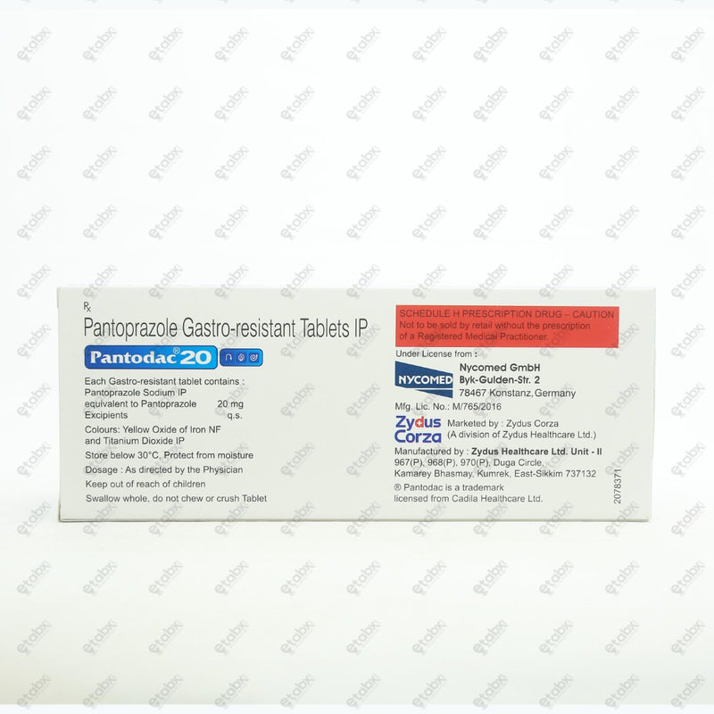 Pantodac 20mg Tablet 15's