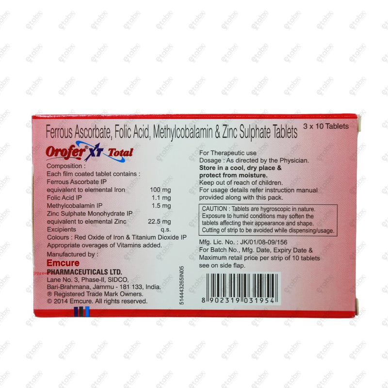 Orofer XT Total Tablet 10's