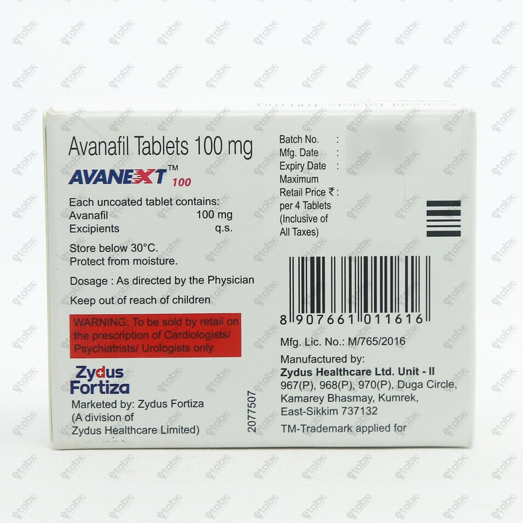 AVANEXT 100mg Tablet 4's