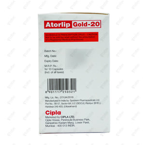 Atorlip Gold 20mg Capsule 10's