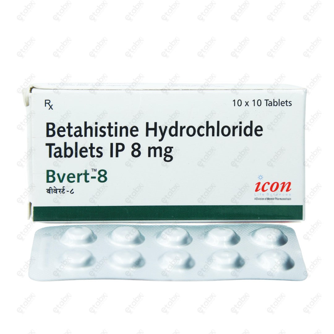 Bvert 8mg Tablet 10's
