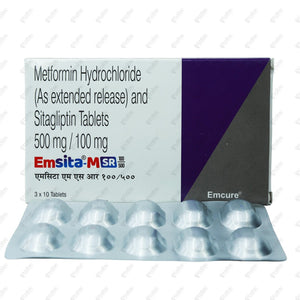 Emsita M SR 100/500mg Tablet 10's
