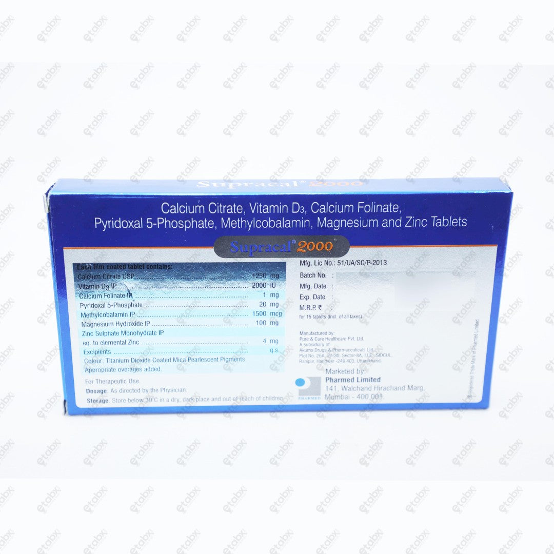 SUPRACAL 2000mg Tablet 15's