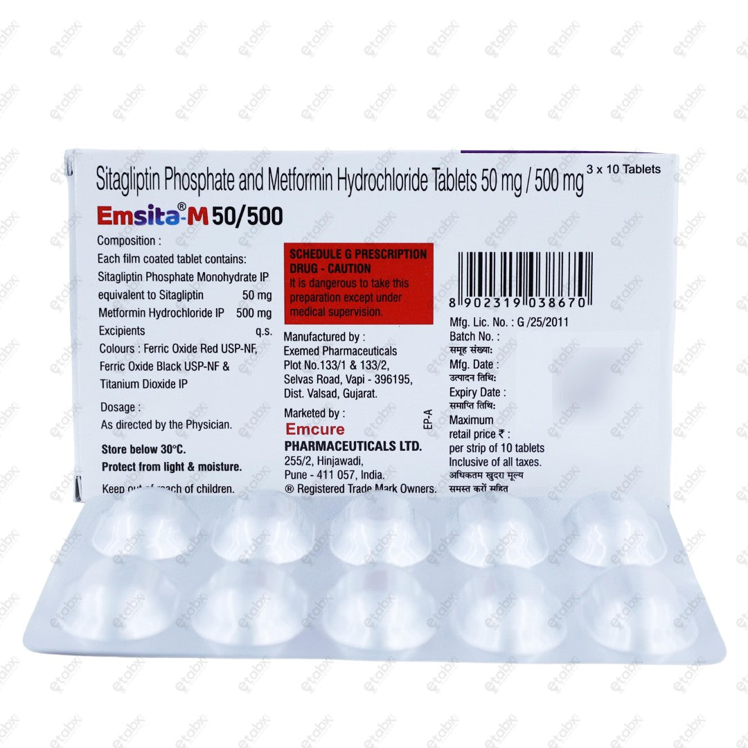 Emsita M 50/500mg Tablet 10s