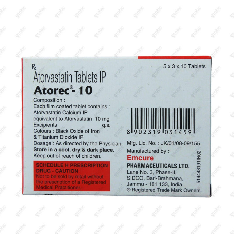 Atorec 10 Tablet 10's