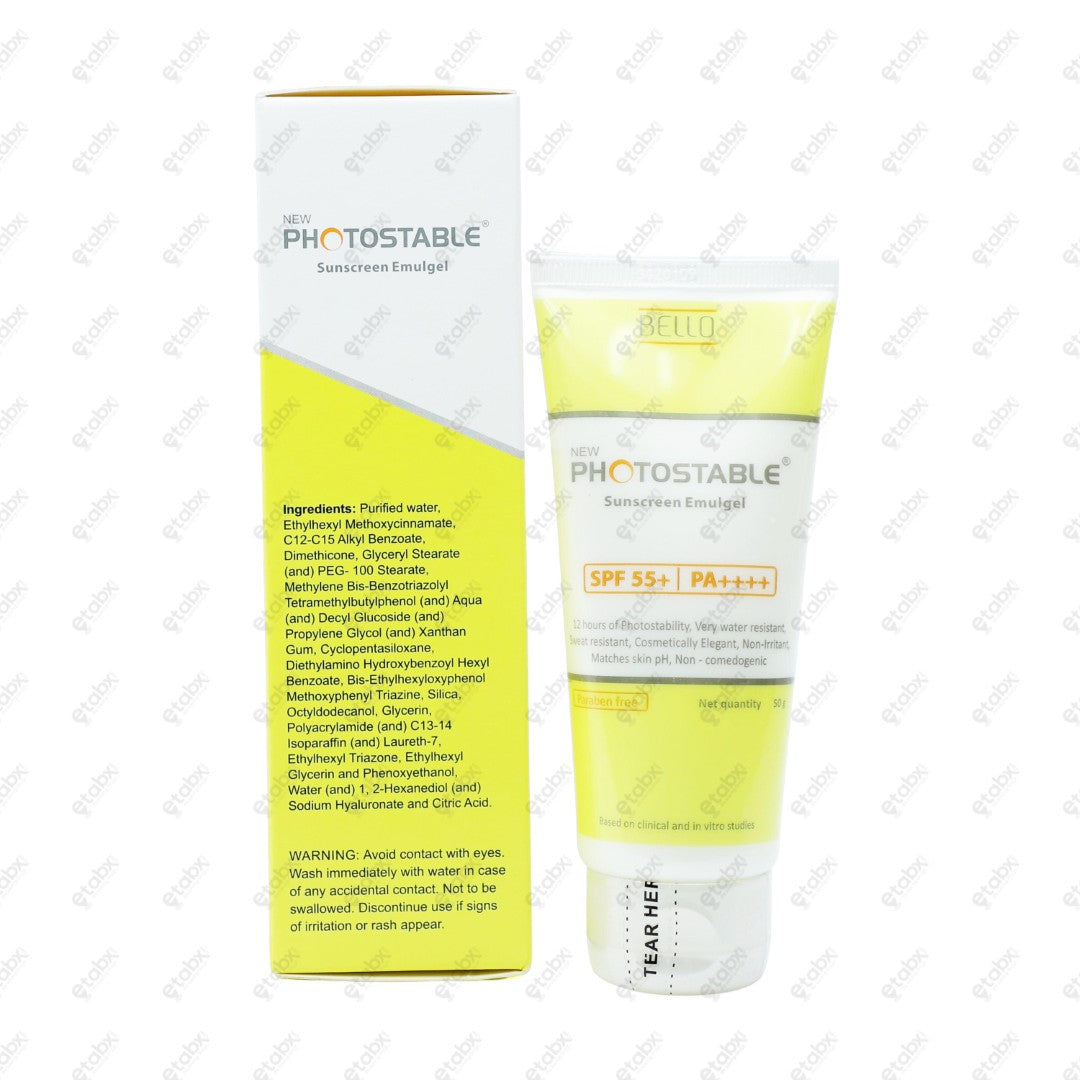 Photostable Sunscreen Emulgel 50gm
