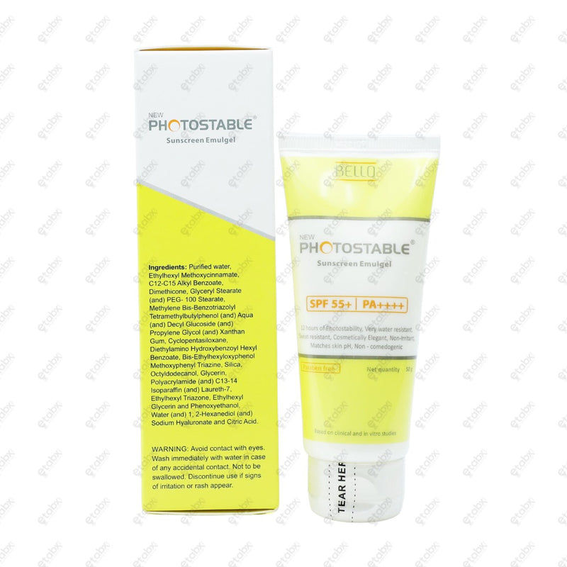 Photostable Sunscreen Emulgel 50gm