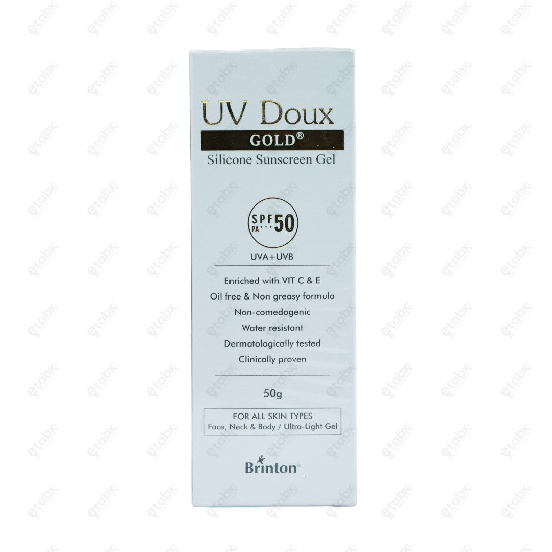 UV Doux Gold Silicone Sunscreen Gel SPF 50 PA+++ 50gm