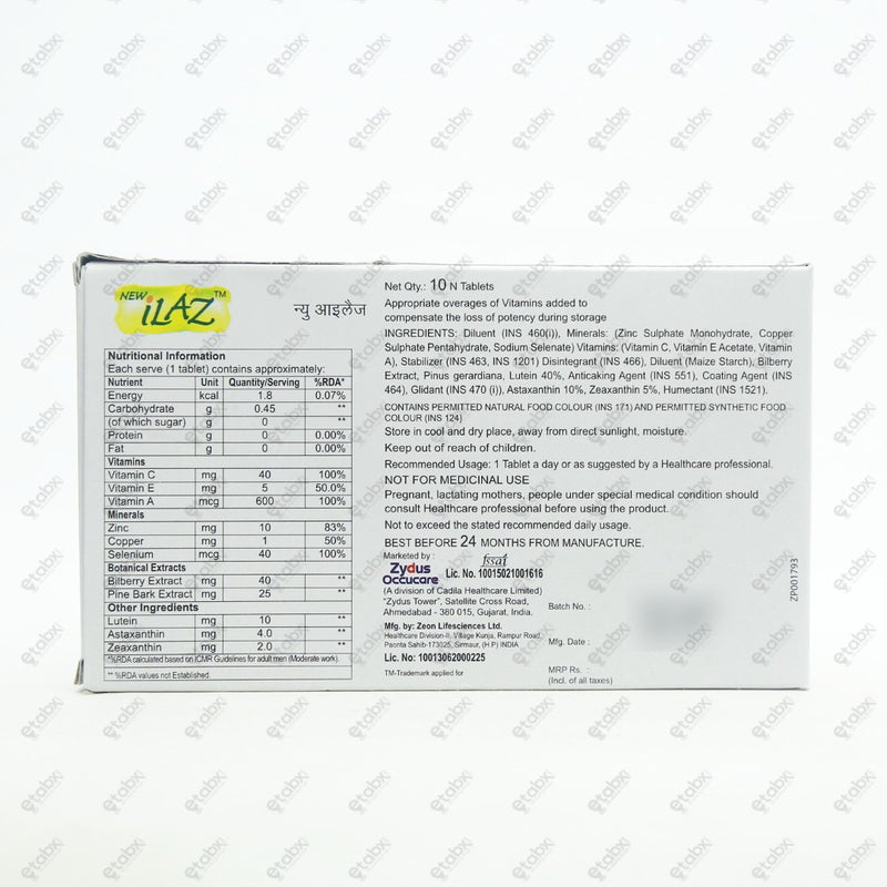 New Ilaz Tablet 10's