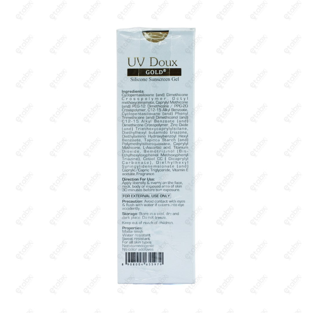 UV Doux Gold Silicone Sunscreen Gel SPF 50 PA+++ 50gm