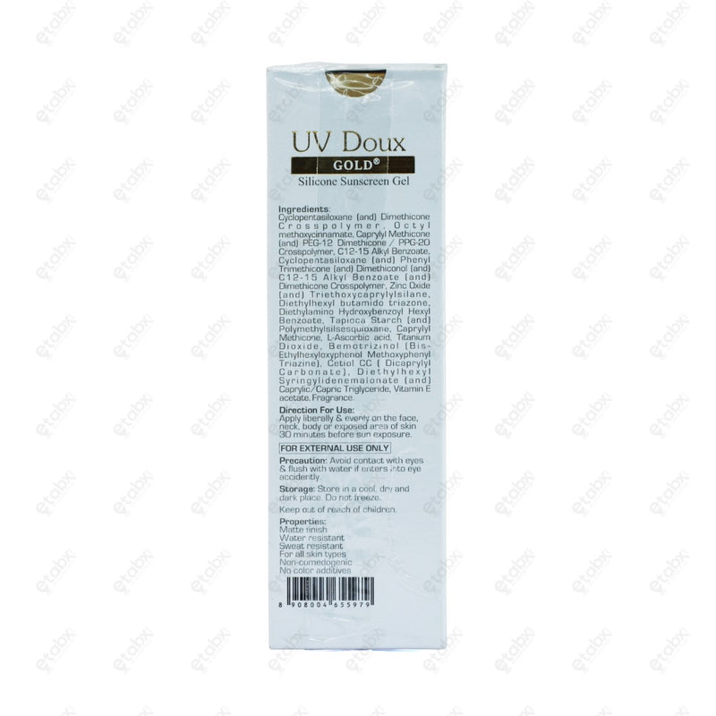 UV Doux Gold Silicone Sunscreen Gel SPF 50 PA+++ 50gm