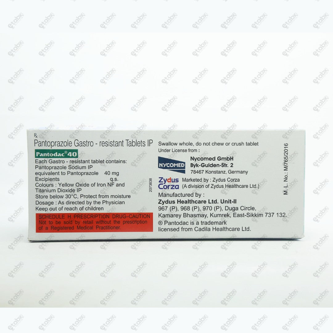 Pantodac 40mg Tablet 15's
