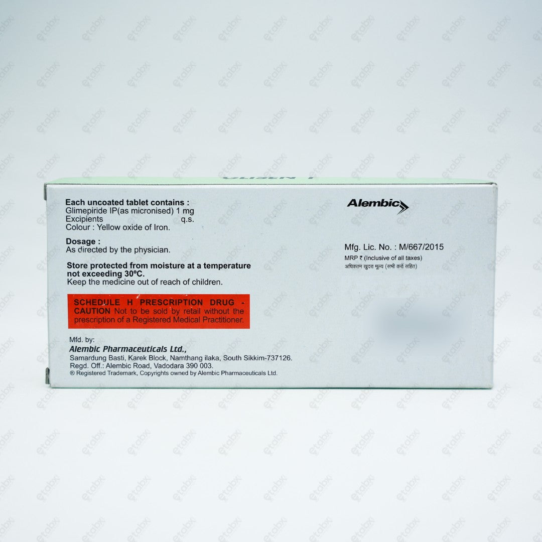GLISEN 1MG Tablets 10's