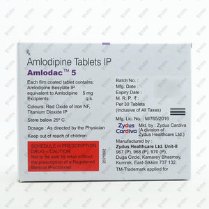 Amlodac 5mg Tablet 30's