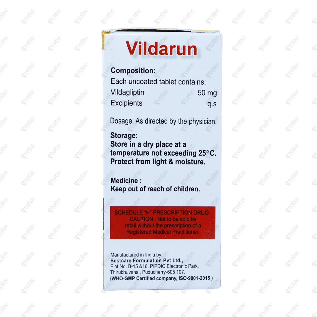 VILDARUN 50mg Tablets 10's