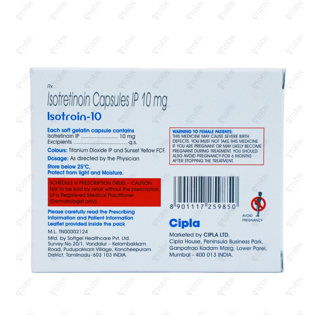 Isotroin 10mg Capsules 15's