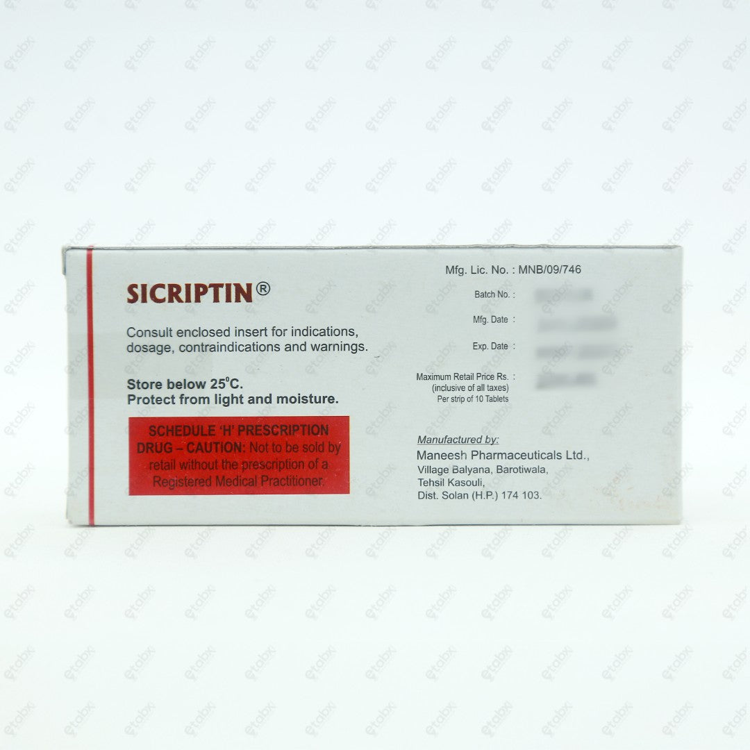 Sicriptin 2.5mg Tablet 10's