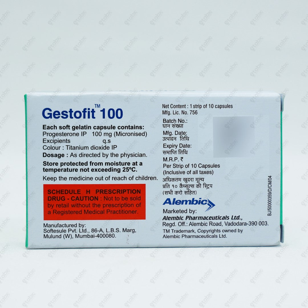 GESTOFIT 100MG Capsules 10's