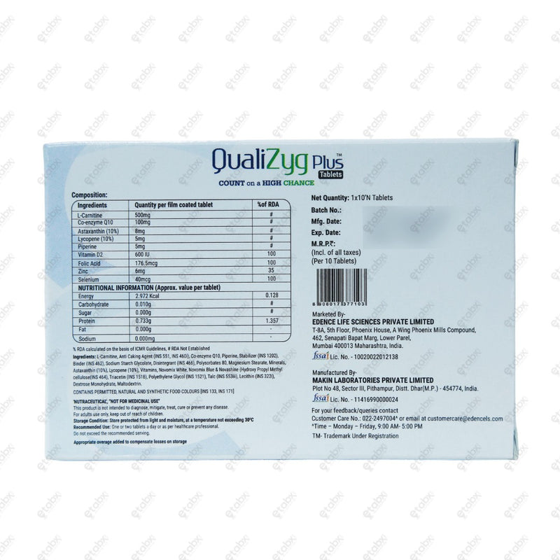 Qualizyg Plus Tablets 10's
