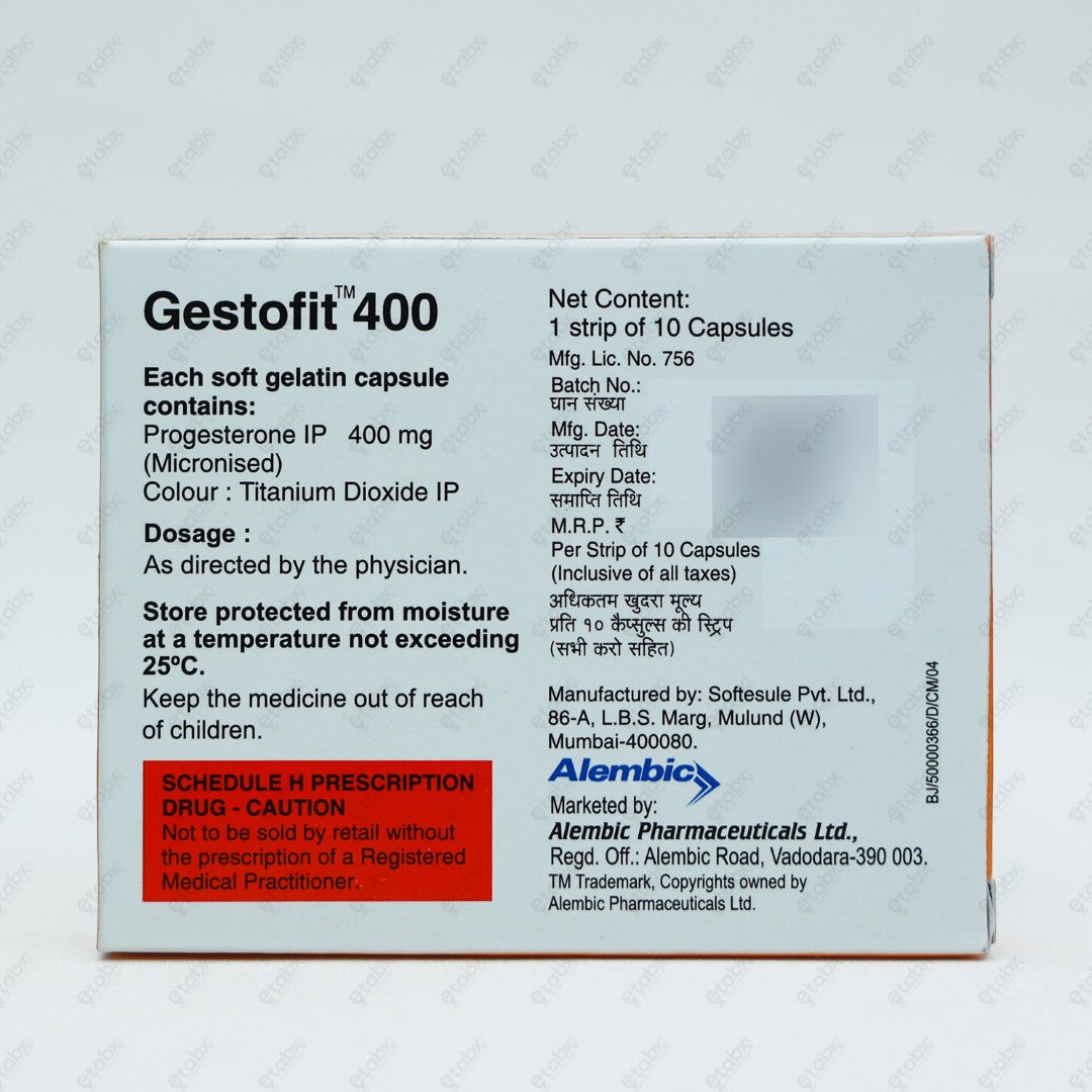 GESTOFIT 400MG Capsules 10's