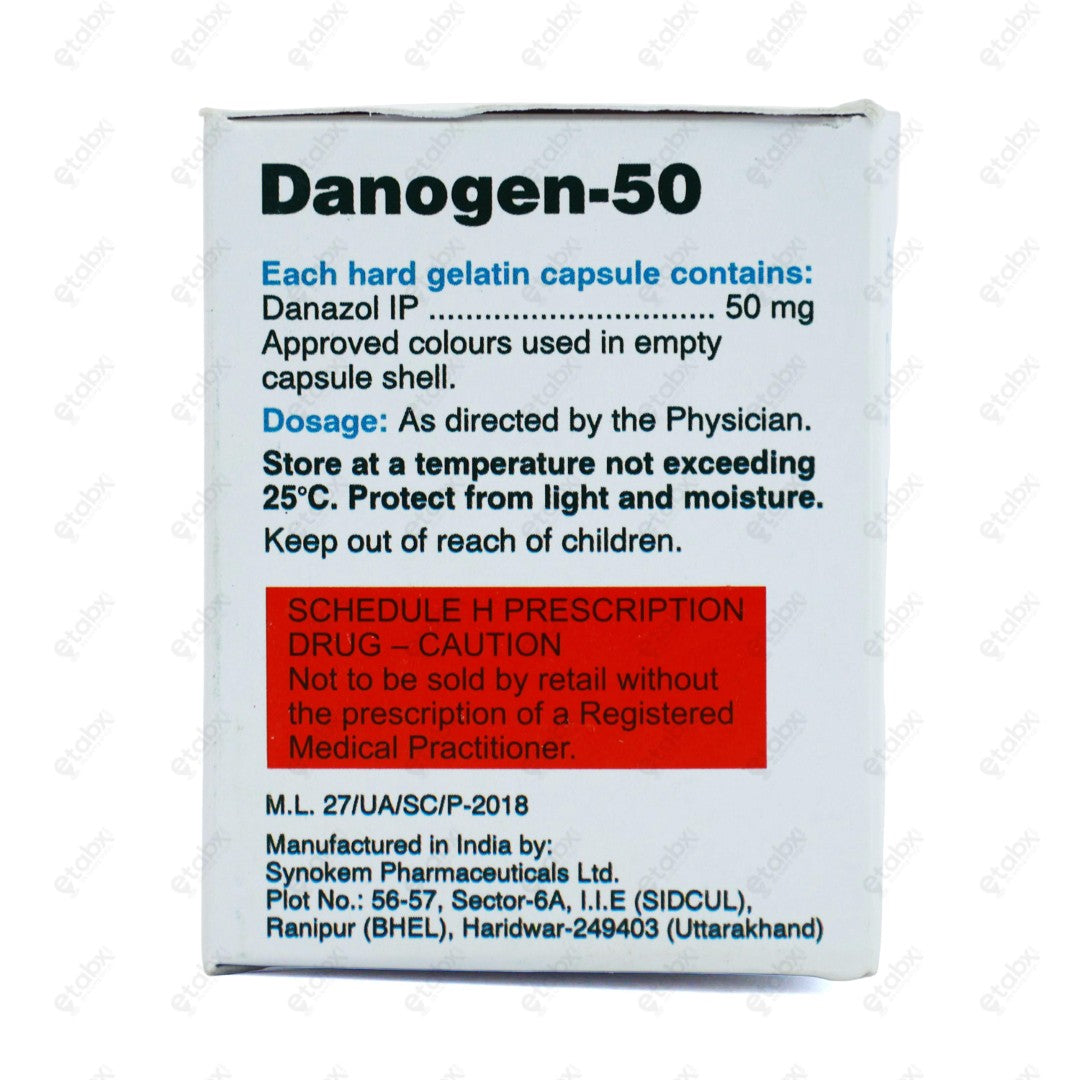 Danogen 50mg Capsules 10's