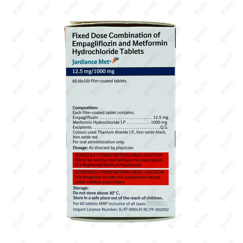 Jardiance Met 12.5/1000mg Tablets 10's