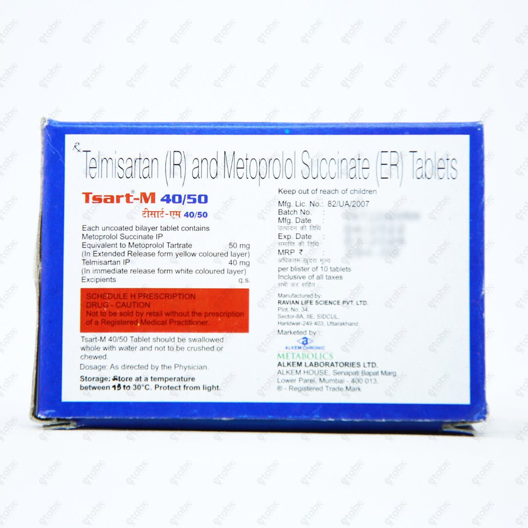 TSART M 40/50 MG Tablet 10's