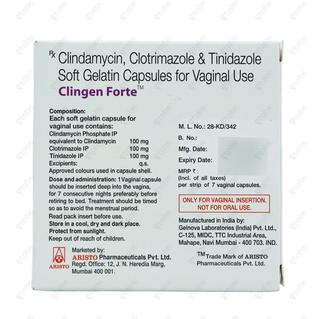 Clingen Forte 7'S Vaginal Tablets