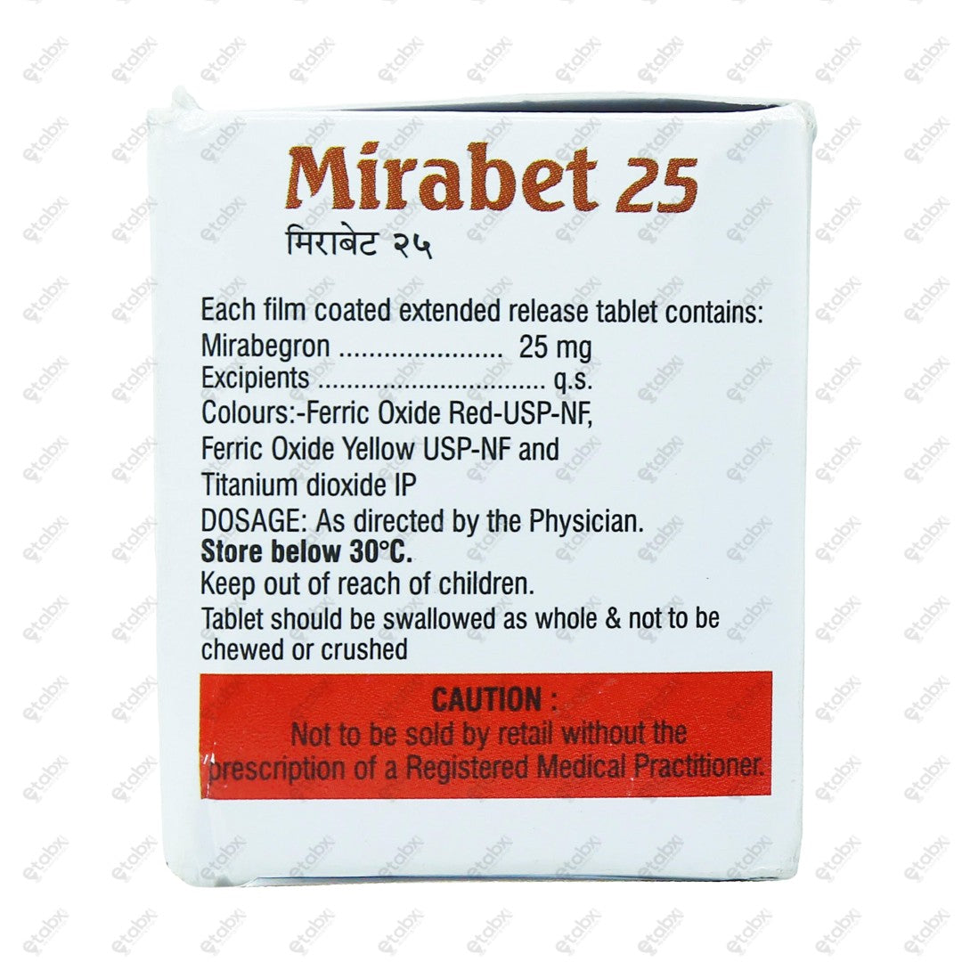 Mirabet 25mg Tablet 10's