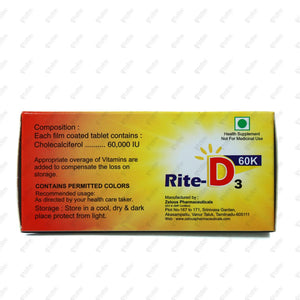Rite D3 60K Tablets 4's