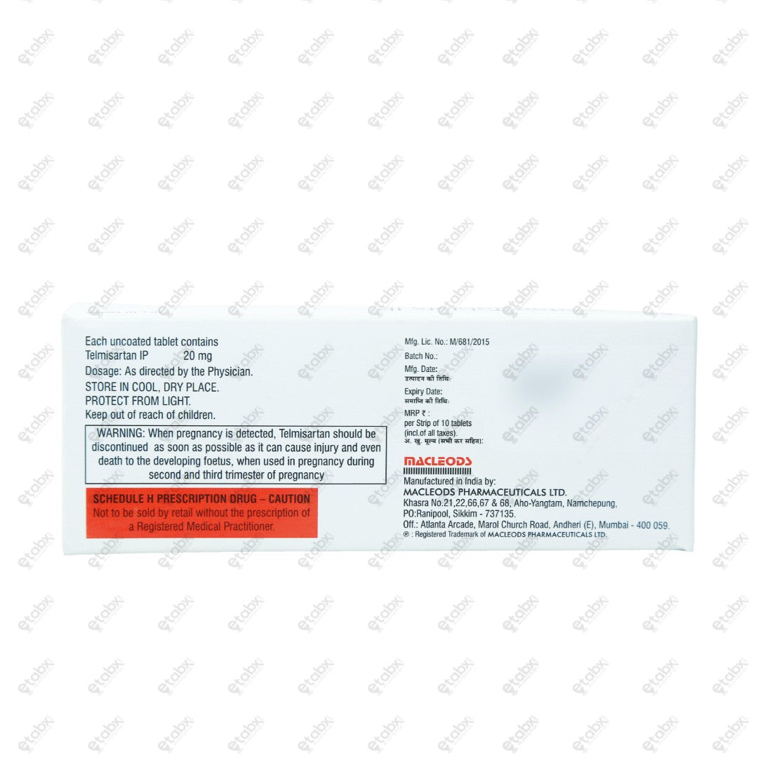 Telmiduce 20mg Tablet 10s