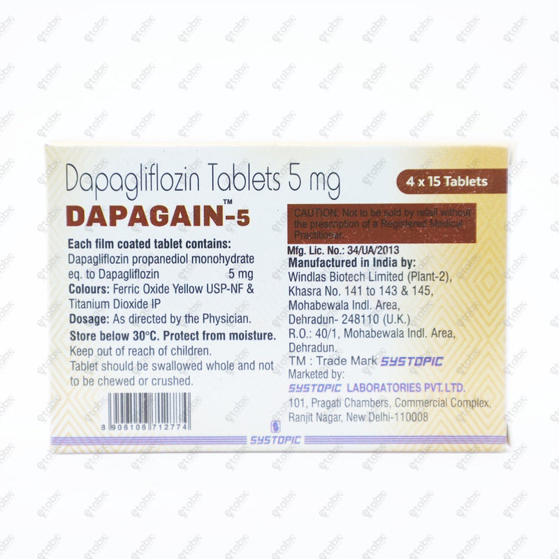 DAPAGAIN 5 Tablet 15's