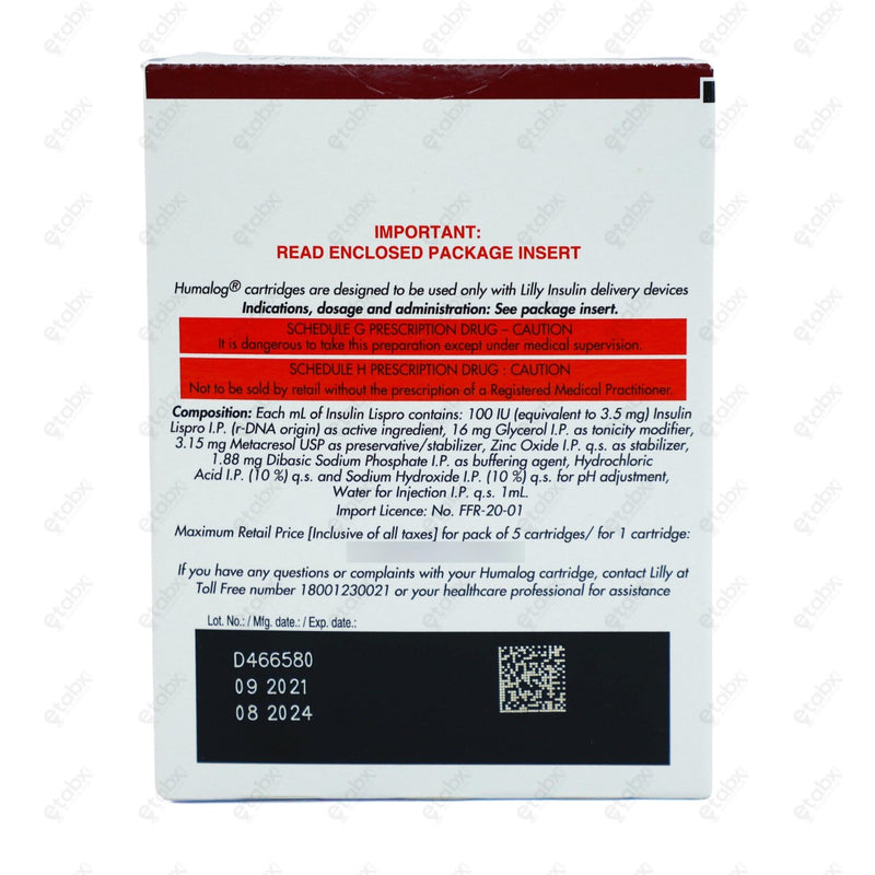 Humalog Cartridge 5x3ml