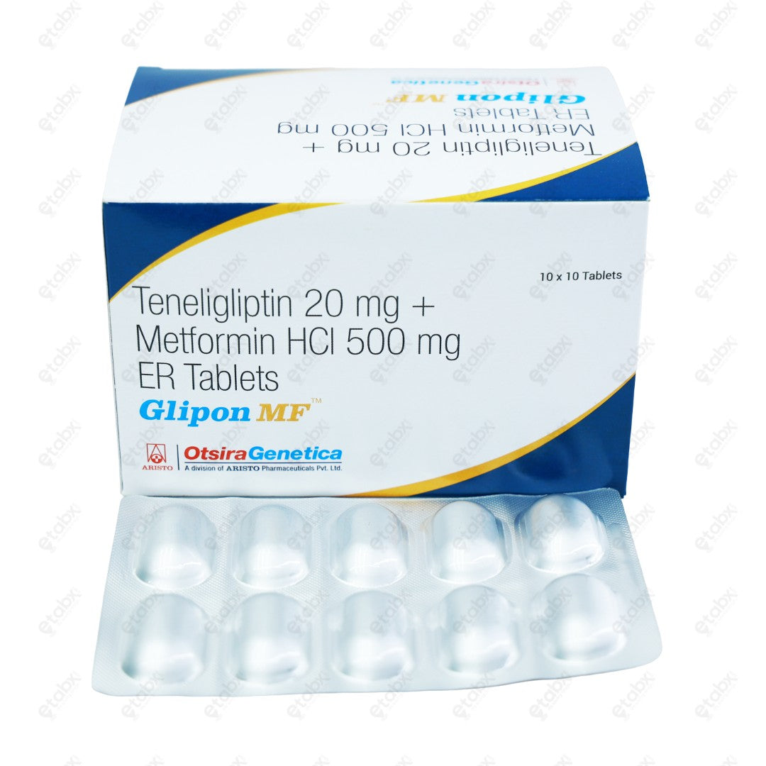 Glipon MF 20mg + 500mg Tablet 10's