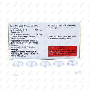 PREGAVIN M SR 750mcg/75mg Tablets 10's