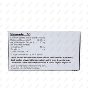 Metosartan 50 Tablet 10's