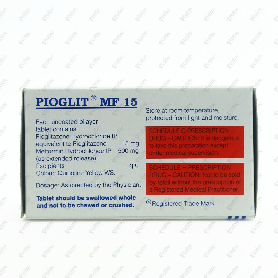 Pioglit MF 15mg Tablet 10's