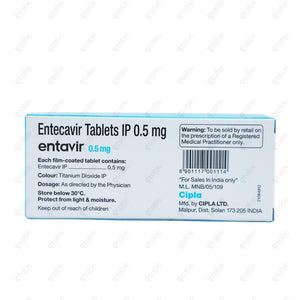 Entavir 0.5mg Tablet 10's