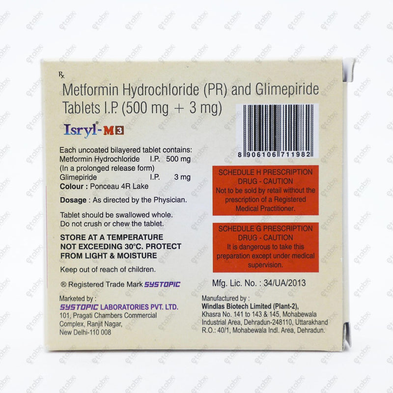 Isryl M3 Tablets 15's