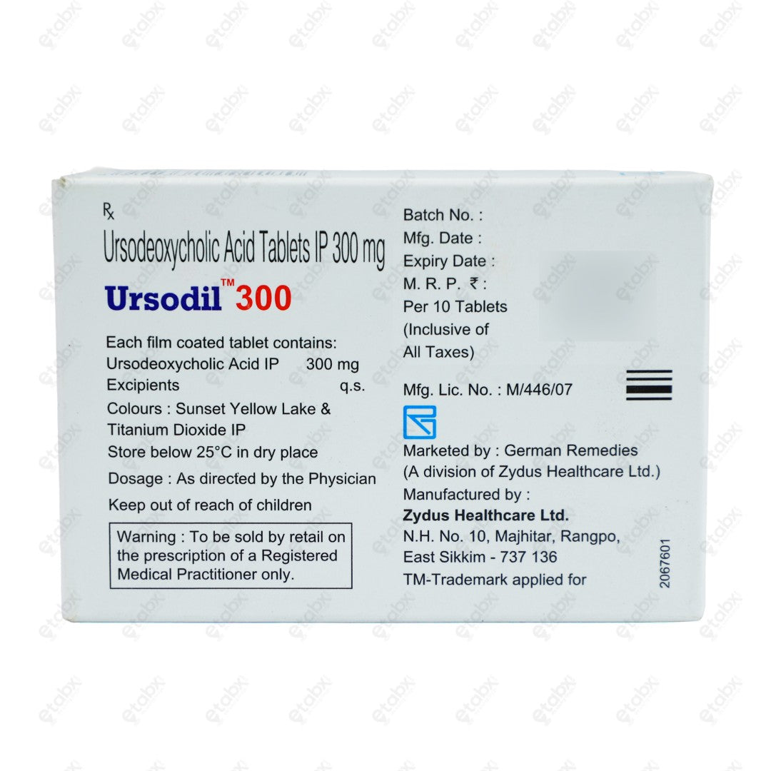 Ursodil 300mg Tablet 10's